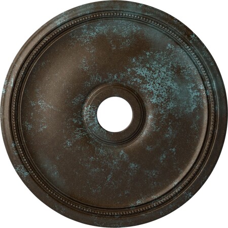 Ekena Millwork Theia Ceiling Medallion (Fits Canopies up to 6 3/4"), 24"OD x 3 5/8"ID x 1 3/4"P, Bronze Blue Patina CM24THBBS